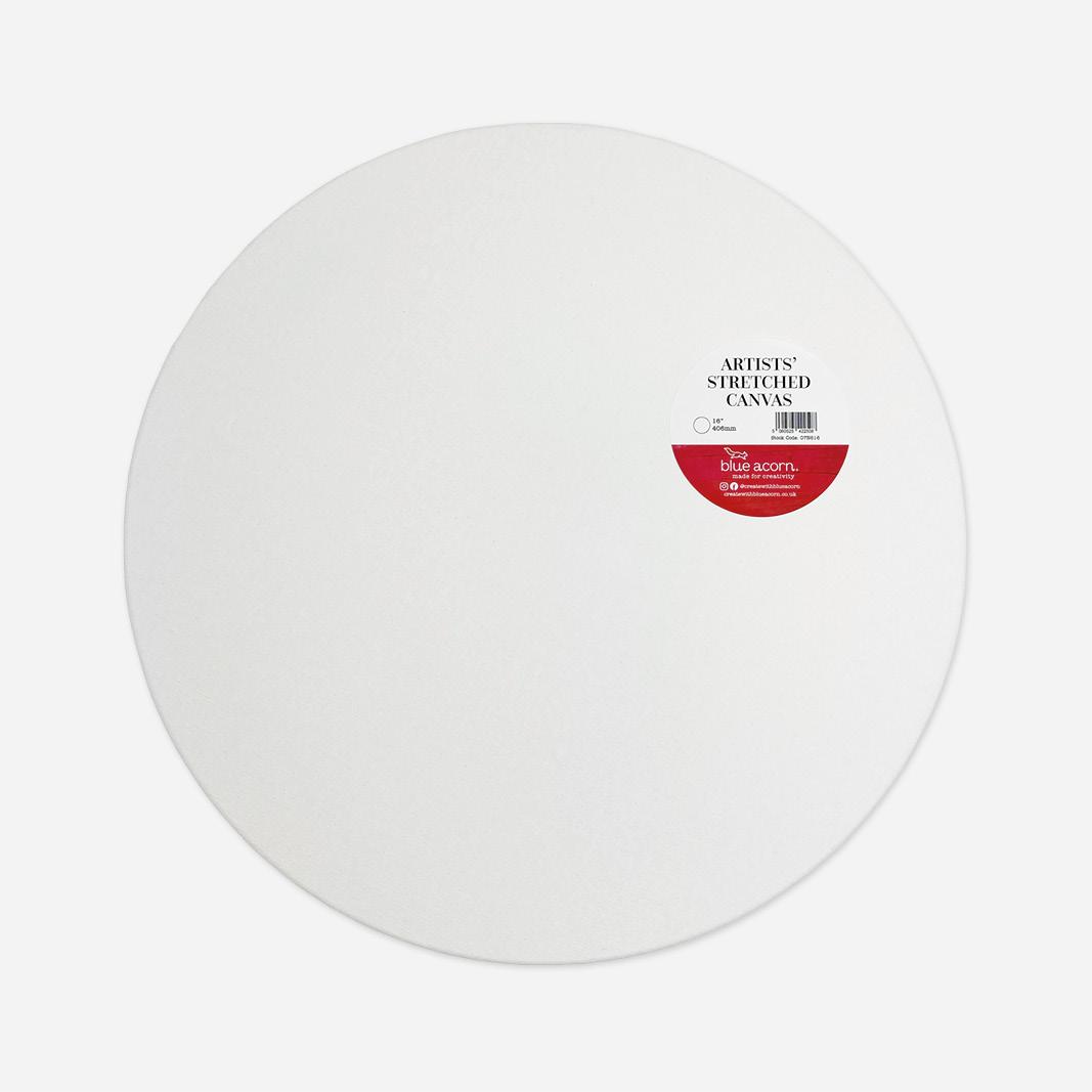 10 Inch White Stretched Round Canvas